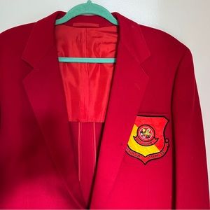 1950’s Korean War Souvenir Blazer with BEEliners PRIMUM CUM patch.Red, Size Lg